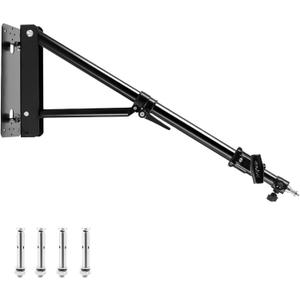 Selens Wall Mount Boom Arm with Triangle Base, Max Length 51inches/130cm Adjustable Camera Mount Up to 4.26ft for Photography Studio Video Strobe Flash, Ring Light, Softbox, Umbrella Reflector etc.