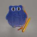 Magnetic Drawing Board for Kids & Toddlers with Beads and Magnet Stylus Pen - Magnetic Travel Toy for Airplane & Car Ride Activities for Kids (Blue)