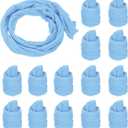 MECCANIXITY Nylon Stockings Flower Fabric, 65cm/ 25.6" Mesh Tensile Silk Nylon Fabric DIY Floral Crafting Kit for DIY Flower Making Wedding Crafts Decoration (Light Blue, Pack of 25)