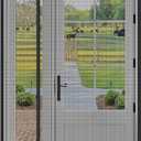 LIAMST Magnetic Screen Door 36x 82 in, Thicker 265g/ Mesh, Reversible Left Right Side Opening Wide Magnetic Screen Door, Upgraded-Model Full Strip Magnets for Sliding & French Doors (Black)