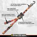 SMARTSTRAPS 14 CamoX Ratchet Straps, 4 Pack  3,000lbs Break Strength, 1,000lbs Safe Work Load  Premium Duty Tie Downs for Heavier Loads, Orange Camo Webbing