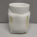 SIEBOLD Gold Pencil Cup Sturdy Metal Frame with White Ceramic Pen Holder For Desks and Kitchen Appliance Holders