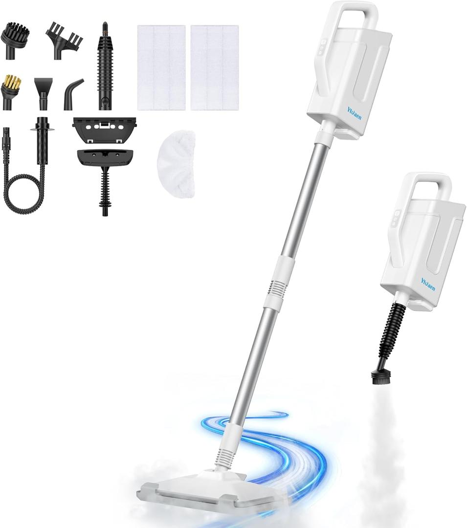 Steam Mop 12-in-1 Steam Cleaner for Home with 23FT Power Cord 3 Steam Modes Detachable Steam Mops for Floor Cleaning Multipurpose Steamer for Walls, Tiles, Furniture Carpets, Windows, sofas
