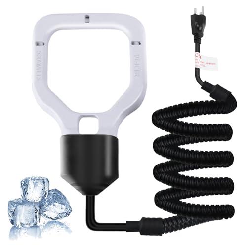 Magoog 500W Chicken Water Heater, 50Gal Chicken Water Deicer for Plastic Waterer, Liverstock Water Heater, Cast Aluminum Submersible De-icer, Bird Bath Heater with Built-in Thermostat Control