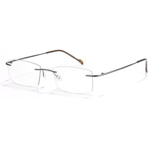 Cyxus Photochromic Blue Light Glasses for Men Women UV Protection Sunglasses Rimless Eyeglasses Ultralight Metal Square Eyewear