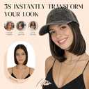 Rich Choices Hat Wigs for Women,Denim Blue Baseball Cap with Hair Extensions for Women,Short Bob Hairstyle Caps with Synthetic Hair Attached Adjustable Baseball Cap Wig 6 Inch Light Blonde Hair