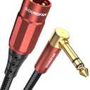 XLR Male to 1/4" 90 Right Angle 6.35mm TRS to XLR Male Balanced Interconnect Cable for Guitar, Subwoofer, Mixer, Amplifier(3 Feet/1 Meter)