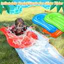 Blueweenly 8 Pcs Inflatable Surfboard for Water Slides,Pool Slide 21.2 x 15 Inch Portable Inflatable Body Boards for Kids Slide Water Accessories,Blue/red/green/orange