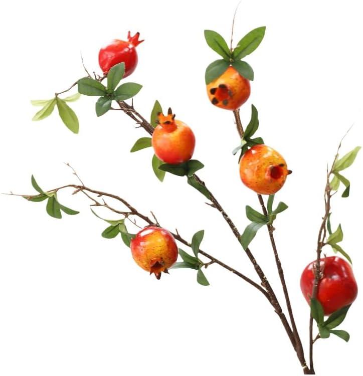 Artificial Branches, Fake Lemon Decor for Vase Filling Kitchen Table Farmhouse Centerpiece Decor(Pomegranates)