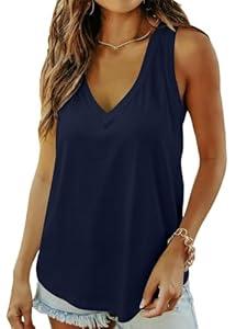 DB MOON Womens 2024 Summer Sleeveless Tops Deep V Neck Tank Tops Loose Fit Shirts (Small, Black) DB MOON Womens 2024 Summer Sleeveless Tops Deep V Neck Tank Tops Loose Fit Shirts (Small, Black)