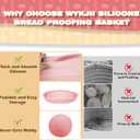 3 x Cream Pink Sourdough Bread Baking Set - Guard Basket, Proofing Basket & Bowl