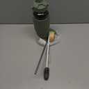 PROBTTL 40 oz Glass Tumbler with Handle  Sports Clear Borosilicate Glass Water Bottle with Straw, Silicone Sleeve, 2 Lids  Handle Spout & Bamboo Straw Lid, Fits Car Cup Holder, Leakproof（Olive