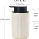 BosilunLife Dish Hand Soap Dispenser - Liquid Pump Soap Dispenser for Bathroom 12oz Ceramic Kitchen Dish Dispenser with Rust-Proof Liquid Pump Modern Refillable Lotion Bottles, Beige