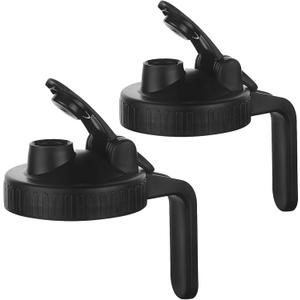 Mason Jar Pour Spout Lid for Wide Mouth Mason Jars, Leak Proof Seal Cover, Mason Jar Pitcher Flip Cap Airtight Handle Lid (2 Pack)