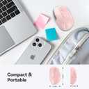 TECKNET Wireless Mouse, 2.4G Ergonomic Optical Mouse, Computer Mouse for Laptop, PC, Computer, Chromebook, Notebook, 6 Buttons, 24 Months Battery Life, 2600 DPI, 5 Adjustment Levels - Pink