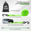 XSTRAP STANDARD Ratchet Tie Down Straps 4Pk 15Ft 1500Lb Break Strength, Cargo Straps for Moving Appliances, Lawn Equipment, Motorcycle, Includes 2 Bungee Cord