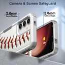 For Galaxy S25 +, Unique Pattern Shock-Absorption Hard PC and Inner Silicone Hybrid Dual Layer Armor Defender Case for Samsung Galaxy S25 Plus (Baseball Sports) White