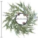 Winlyn 4 Pcs Artificial Snowy Cedar Pine Candle Rings Christmas Candle Holder Rings Wreaths with Pine Cones Red Pip Berries Mini Winter Wreaths 15.7" Wide for Farmhouse Christmas Winter Holiday Dcor