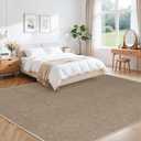LBRO2M Easy Jute Solid Area Rug 8X10 Washable Rugs for Living Room Bedroom Natural Jute Indoor Outdoor Carpet Durable, Solid Non Shedding Eco Friendly (8X10 Natural)