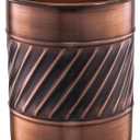 Monarch Abode Kitchen Utensil Holder  Wave Embossed Metal Antique Copper Utensil Holder, Decorative Utensil Crock for Kitchen Counter, Cooking Tool and Spatula Holder for Countertop, Caddy Organizer