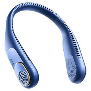SWEETFULL Portable Neck Fan 360 Cooling Bladeless Personal Fan | No Hair Twisting - 4000mAh USB Rechargeable Wearable Fan for Travel, Birthday Gifts for Men, Women, Mom, and Dad (A2 Black)