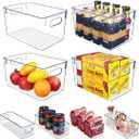 Set of 8 pantry organizers and storage, Clear Plastic Storage Bins for Kitchen Organization, Freezer Storage, Home Edit Containers