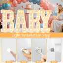 Pooqla Marquee Letters, 3FT Light Up Letters, Giant Marquee Letters 3 Feet Tall for Birthday Decoration, Large LED Letter Sign for Homecoming Baby Shower Wedding Party Decoration Letter I