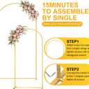 Metal Arch Backdrop Stand, 7.2FT+6FT Wedding Arch Frame, Gold Wedding Arch Backdrop Stand Set of 2, Balloon Arch Backdrop for Wedding Birthday Party Baby Shower Graduation Ceremony Decor
