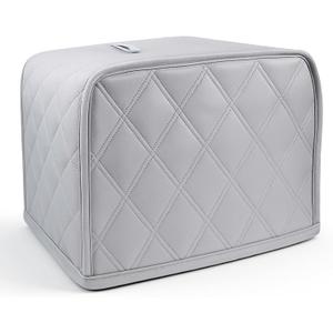 Toaster Covers, 2 Slice Quilted Cotton Linen Toaster Cover, Universal Size Dust And Fingerprint Protector For Small Kitchen Appliances, Gray