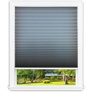 Redi Shade No Tools Easy Lift Trim-at-Home Cordless Pleated Light Filtering Fabric Shade Gray, 36" W x 64" L, (Fits Windows 19 in - 36 in)