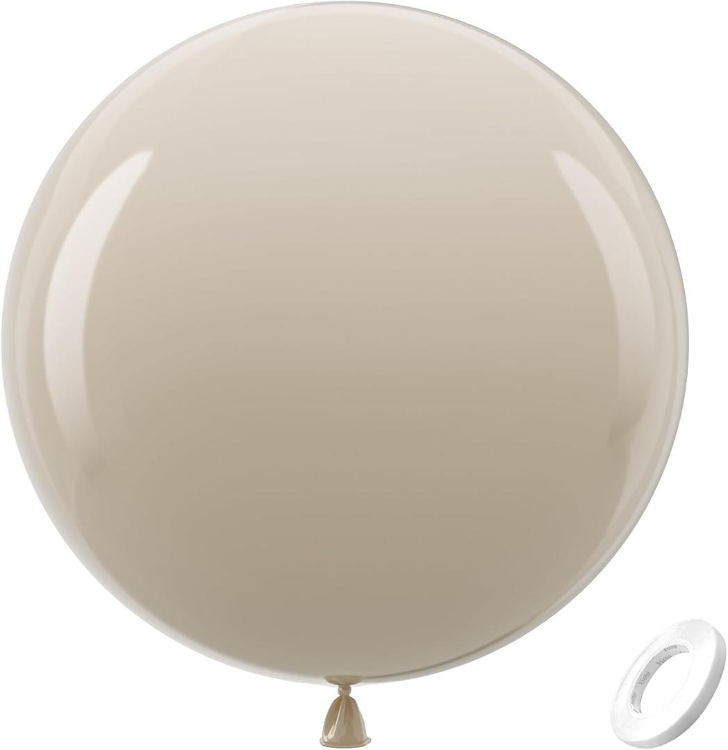 Bezente White Sand Giant Balloons 36 Inch - 8 Pack Jumbo Sand White Large Round Cream Latex Balloon for Birthday Wedding Bridal Shower Gender Reveal Party Decoration ( 04-white-p21 )