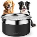 Gardner Pet Dog Bowls 1 Gallon (3.85L) Stainless Steel No Spill Dog Water Bowl, Slow Water Feeder Metal Bowls, Spill Proof Water Dispenser for Large Dogs, Promotes Healthy Hydration(Black)