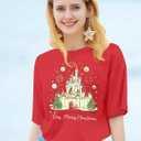 Matching Christmas Shirts Magical Family Shirts Matching 2025 Vacation Matching Outfits Merry Christmas Clothes (Red, L)