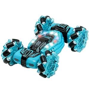 Gesture Sensing RC Stunt Car - 4WD 2.4GHz Remote&Hand Control Gesture Sensing Car, Double Sided 360° Rotating Off Road Twist Cars with Lights & Music, for Kids 6-13 Year Old, Gift for Boys Girls