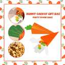 LaVenty Easter Gift Bag Bunny Carrot Gift Bag Party Favor Bags Handle Tissue Paper for Easter Party Birthday Baby Shower Supplies
