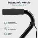 PELEGON Quad Cane (300LB) - Adjustable Walking Cane with A Large 4 Pronged Base for Extra Balance & Stability, Walking Canes for Seniors, Walking Cane for Men & Women, Walking Sticks
