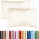 Queen Pillow Cases Set of 2 - Ultra Soft Hotel Quality Pillowcase Covers - Comfy, Cozy & Wrinkle Free - Shrinkage, Stain & Fade Resistant - Machine Washable Pillow Protectors - 2 Piece Set - Off White