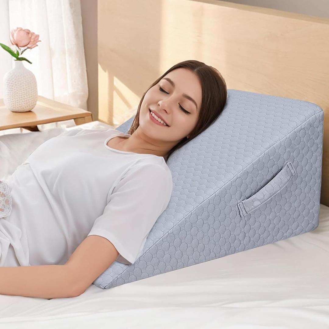 Bed Wedge Pillow for Sleeping, Adjustable Wedge Pillow Set for After Surgery, Elevated Triangle Pillow for Acid Reflux and Back Pain Relief, Post Surgery, Snoring, Back Support (Gray-02)