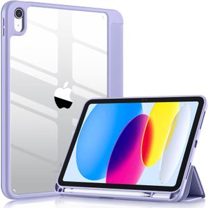 Wenlaty Compatible with iPad (A16) 11th Generation Case 11 Inch 2025, for iPad 10th Generation Case 10.9 Inch 2022 with Pencil Holder, Trifold Stand Protective Cover, Auto Wake/Sleep, Lavender Purple
