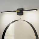 Black Gold Bathroom Vanity Light 24 Inch, Modern LED Vanity Light Bar Over Mirror, 4000K 360 Rotatable Picture Lights, Wall Lighting Fixtures for Bathroom, Paintings