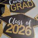 Subacy 11 PCS Class of 2026 Graduation Yard Signs with Stakes, Waterproof Outdoor Congrats Grad Lawn Decorations for High School College Grad Party Supplies(Black&Gold)