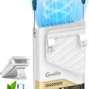 Grelife AI Portable Fan with LED Display & 40H Runtime,5-Speed 10000RPM Cooling Personal Waist Handheld Fan Rechargeable,33ft/s Wind Speed for Outdoor,Camping,Farm,Jobsite (Elegant White)