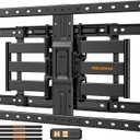Perlegear Ultra Slim TV Wall Mount 1.1" Low Profile for 42-90" TVs, Fits 16"/24" Studs, Full Motion TV Mount Wall Bracket with Dual Articulating Arms, Swivel, Tilt, Max VESA 600x400mm, Holds 132lbs