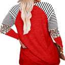 Plus Size Christmas Shirts Women Merry and Bright Christmas T Shirt Xmas Light V Neck Tees Xmas Holiday Long Sleeve Tops, 4XL