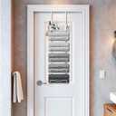 Aetyord Hanging Towel Racks for Bathroom No Drill - Over The Door 6-Tier Bath Towel Storage Organizer for Small Bathrooms - Back Door Large Tiered Towel Holder Hanger for Rolled Towels RV Camper White