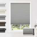 Joydeco No Drill Cordless Blackout Cellular Shades, 30" W x 64" H, Grey