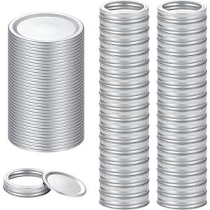 72Pcs Canning Lids with Rings Regular Mouth, for Ball, Kerr Jars - Split-Type Metal Mason Jar Lids for Canning - 100% Fit & Airtight for Jars (36Lids+36Rings for Regular Mouth)