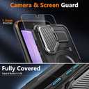 for Samsung Galaxy S24 FE Case Built-in Metal Camera Cover with Stand,[Compatible with Magsafe] Military Grade Rugged Shockproof Protective Cover with Screen Protector-Black