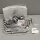 Drum Chandeliers, Modern 23'' Farmhouse Pendant Light Fixture with White Linen Fabric Shade, Black Round Adjustable Hanging Lights for Dining Room Bedroom Kitchen Living Room Foyer Entryway