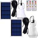Chicken Coop Light with Timer, Dusk to Dawn Rechargeable Solar Light Bulbs for Indoor Home, Outdoor Camping Lamps for Tent, LED Solar Lights for Shed Night, Emergency Power Outage, Outside